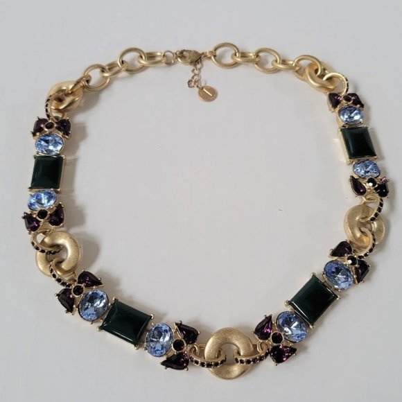 Talbots Jewelry - Talbots Statement Necklace Crystal Bows Matte Gold